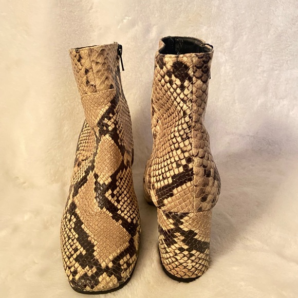 Italian leather python botties 2 inch heel - Picture 3 of 4
